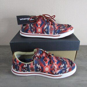 Wrangler Women's 6 Red Ombre Aztec Print Low Top Casual Shoes KWC0021